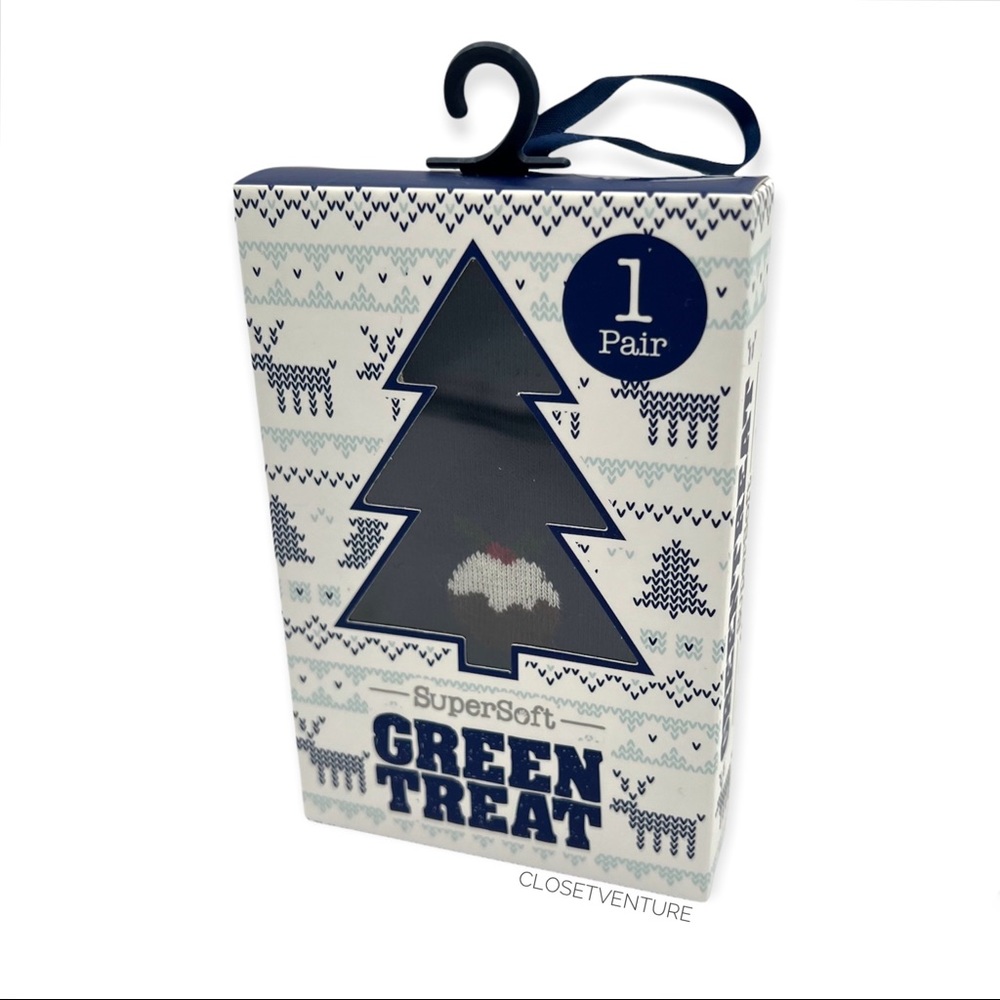 Green Treat Men’s SuperSoft 1 Pair Socks Gift Box Set Size 8-12 New Sealed Box